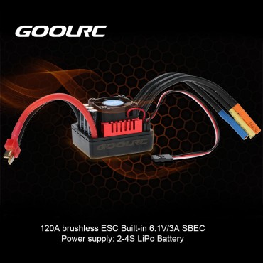 ESC PARA AUTOMODELOS GOOLRC 1/8 E 1/10 120A BRUSHLESS PARA LIPO 2 A 4S RM5860